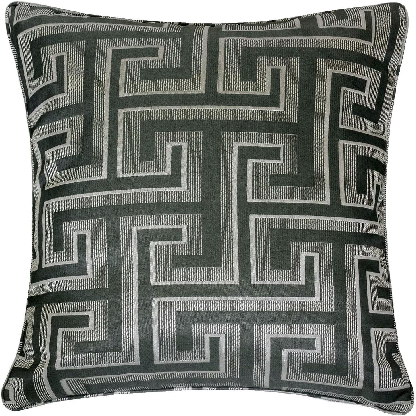 Contemporary Accent Pillow PL8087-2PK Macie PL8087-2PK in Silver, Gray 