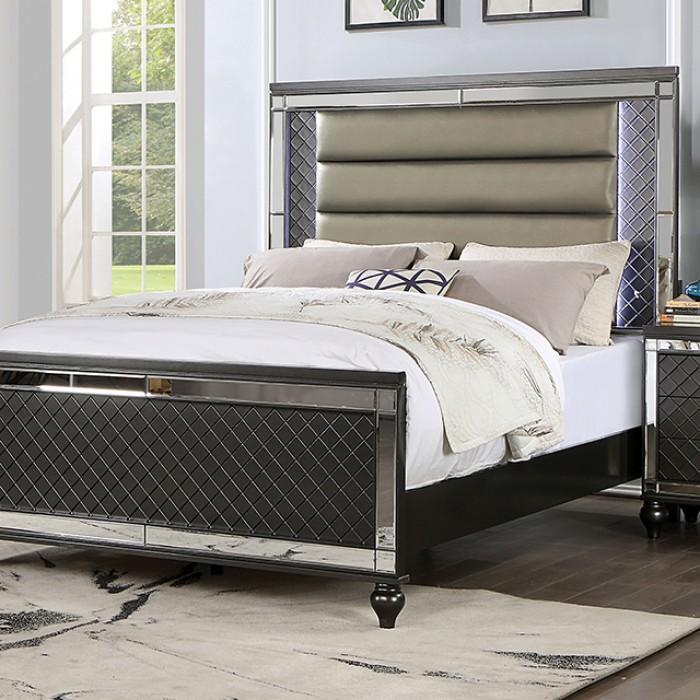 

    
Contemporary Gray Solid Wood California King Panel Bed Furniture of America Calandria CM7320GY-CK
