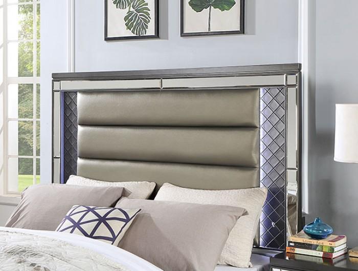 

    
Contemporary Gray Solid Wood California King Panel Bed Furniture of America Calandria CM7320GY-CK
