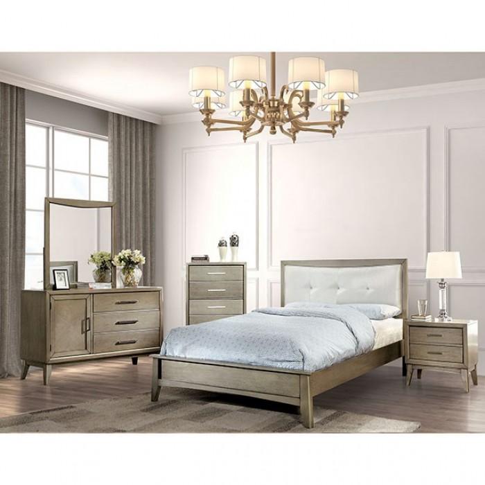 

                    
Furniture of America Snyder California King Platform Bed CM7782-CK Platform Bed Gray Leatherette Purchase 
