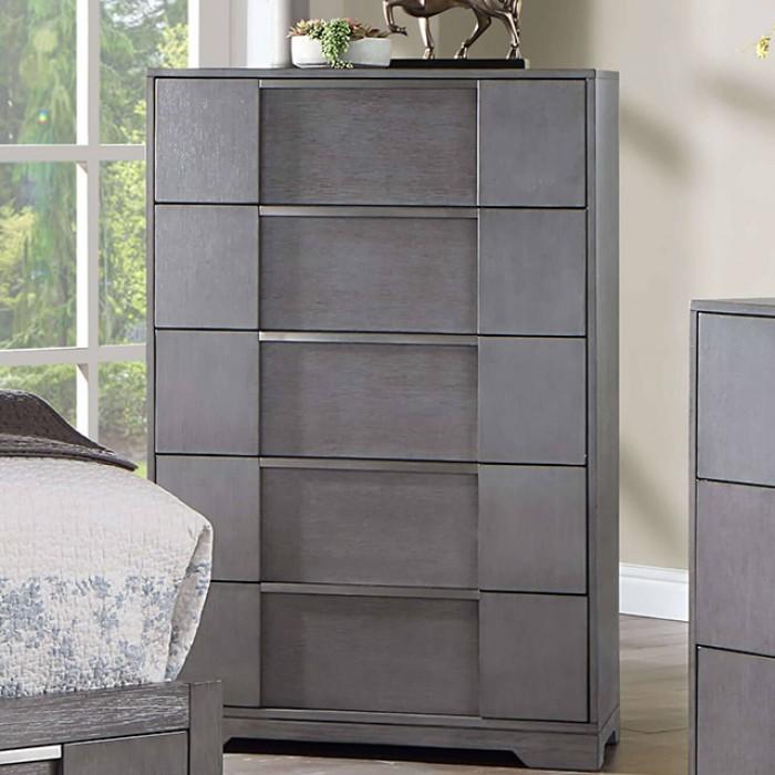 

    
Contemporary Gray Solid Wood Chest Furniture of America Regulus CM7475GY-C
