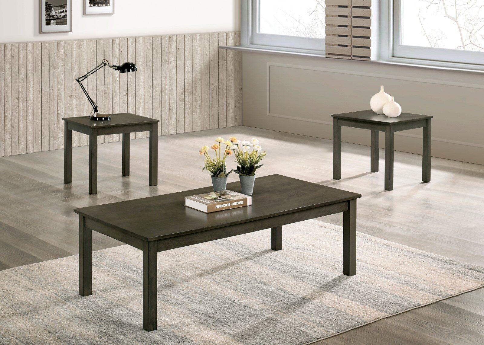 

    
Contemporary Gray Solid Wood Coffee Table Set 3pcs Furniture of America CM4149GY-3PK Cecily
