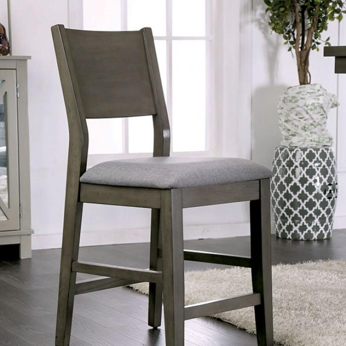 

    
Contemporary Gray Solid Wood Counter Height Chairs Set 2PCS Furniture of America Anton CM3986PC-2PK
