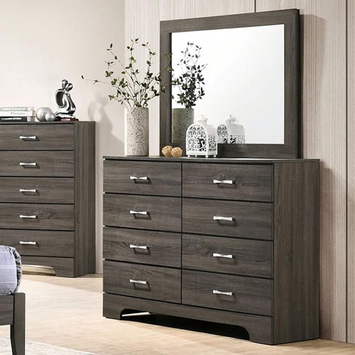 Contemporary Dresser w/Mirror CM7415D*2PC Richterswil CM7415D*2PC in Gray 