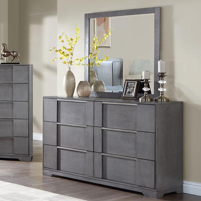 Contemporary Dresser With Mirror Regulus Dresser With Mirror CM7475GY-D-2PCS CM7475GY-D-2PCS in Gray 