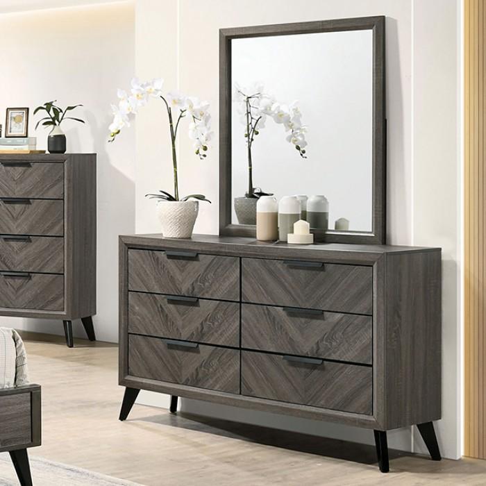 Contemporary Dresser With Mirror Vagan Dresser With Mirror CM7472GY-D-2PCS CM7472GY-D-2PCS in Gray 