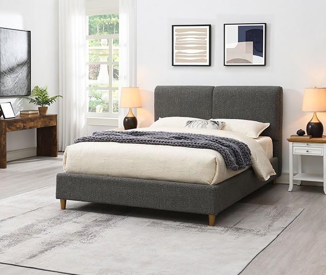 Contemporary Platform Bed Stavern Full Platform Bed FM71000GY-F FM71000GY-F in Oak, Gray 