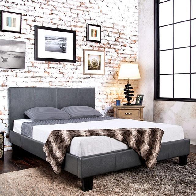 

    
Contemporary Gray Solid Wood King Platform Bed Furniture of America Winn Park CM7008GY-EK
