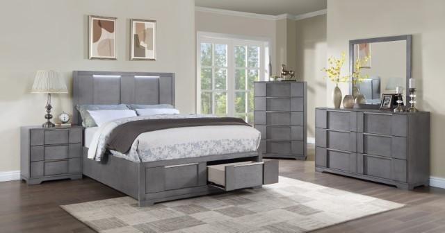 

    
Furniture of America Regulus King Storage Bed CM7475GY-EK Storage Bed Gray CM7475GY-EK
