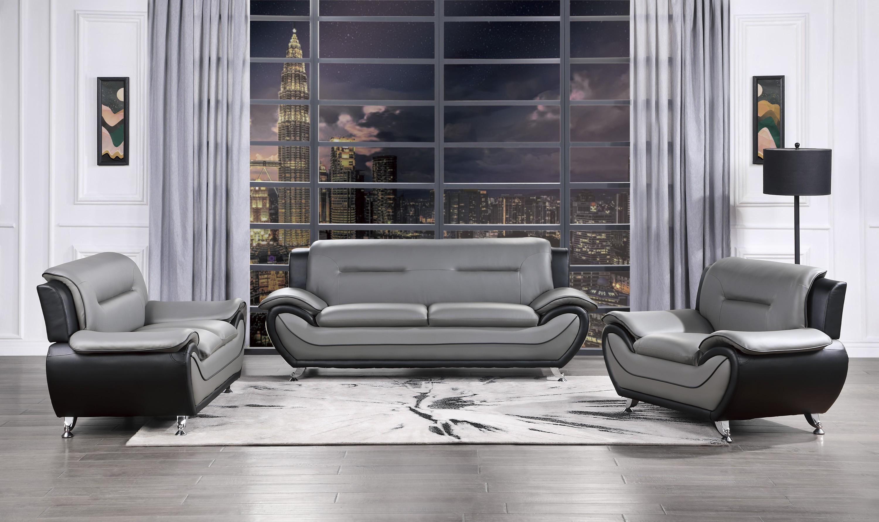

    
 Order  Contemporary Gray Solid Wood Living Room Set 3pcs Homelegance 9419 Matteo

