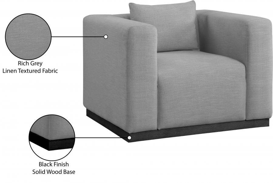 

    
642Grey-S-3PCS Meridian Furniture Living Room Set
