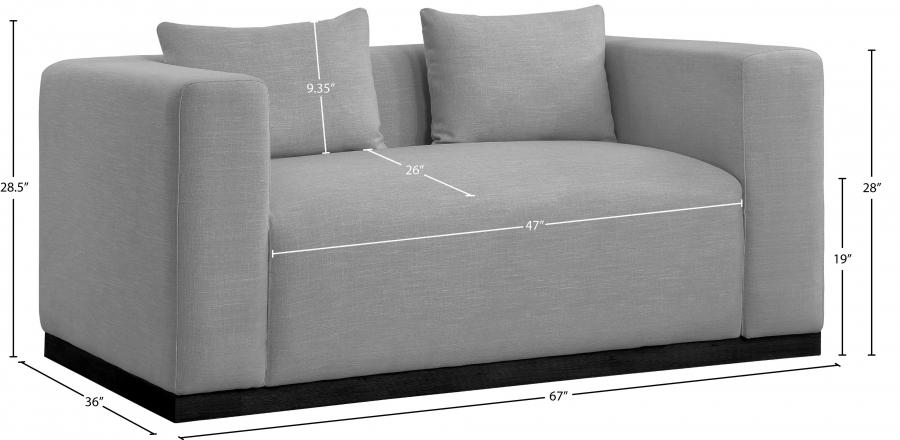 

    
642Grey-L Contemporary Gray Solid Wood Loveseat Meridian Furniture Alfie 642Grey-L
