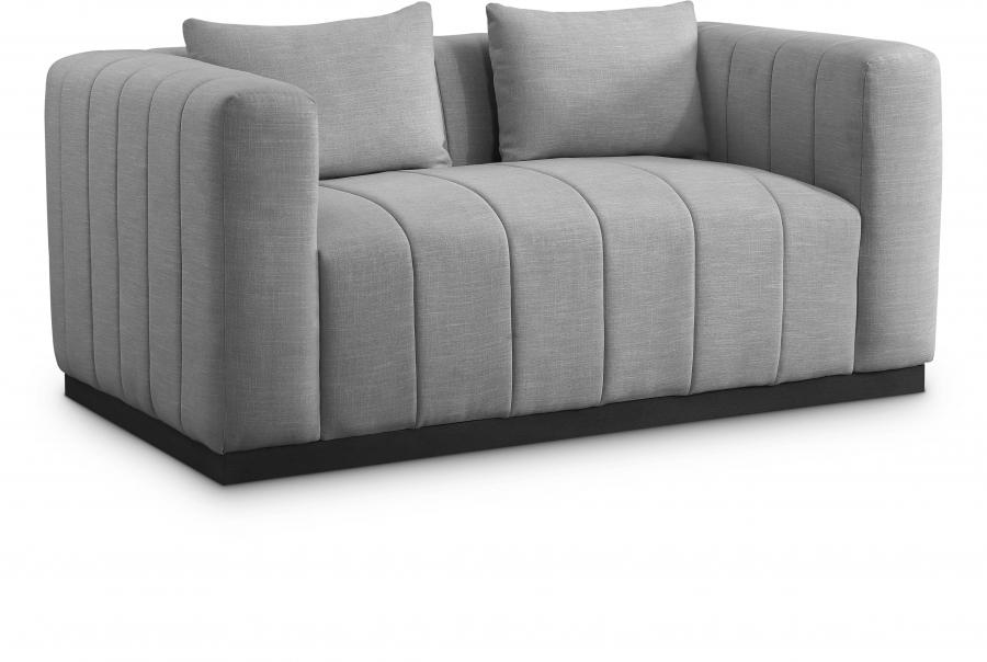 Contemporary Loveseat Lucia Loveseat 655Grey-L 655Grey-L in Gray 