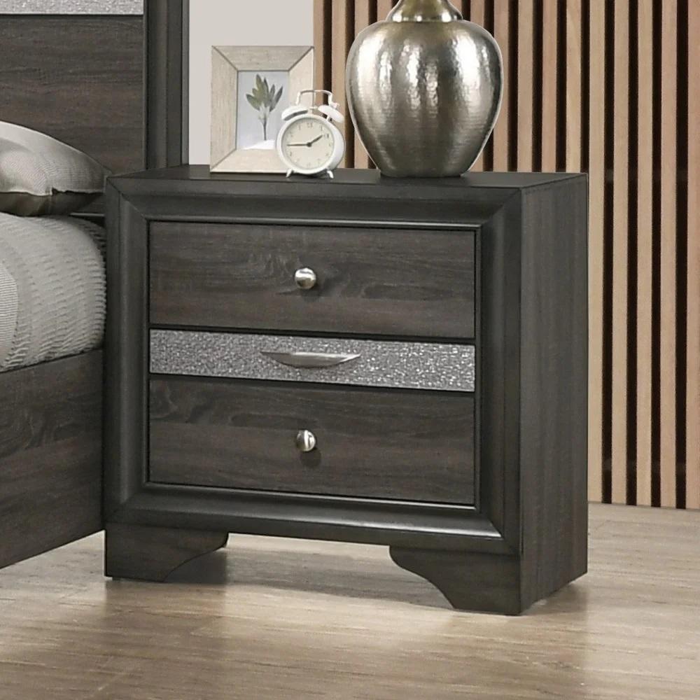 Contemporary Nightstand CM7552GY-N Chrissy CM7552GY-N in Gray 