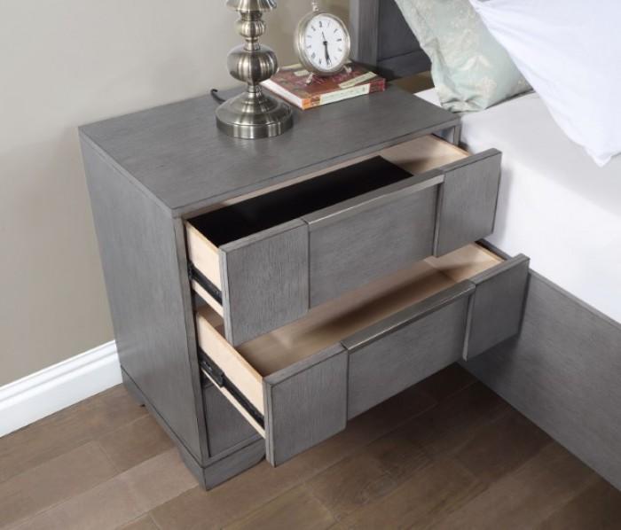 

    
Contemporary Gray Solid Wood Nightstand Furniture of America Regulus CM7475GY-N

