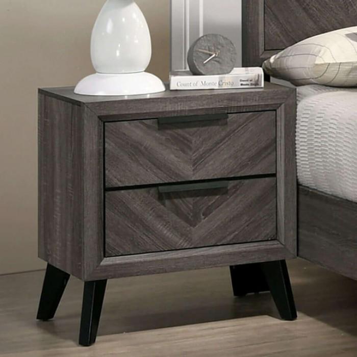 

    
Contemporary Gray Solid Wood Nightstand Furniture of America Vagan CM7472GY-N
