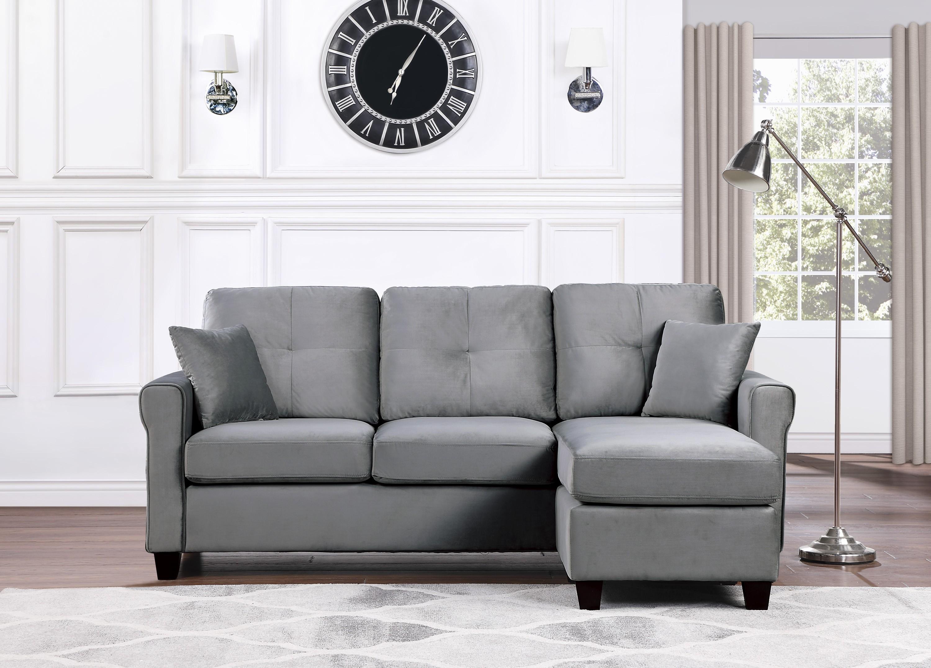 

    
9411GY-3SC Contemporary Gray Solid Wood Reversible Sofa Chaise Homelegance 9411GY-3SC Monty
