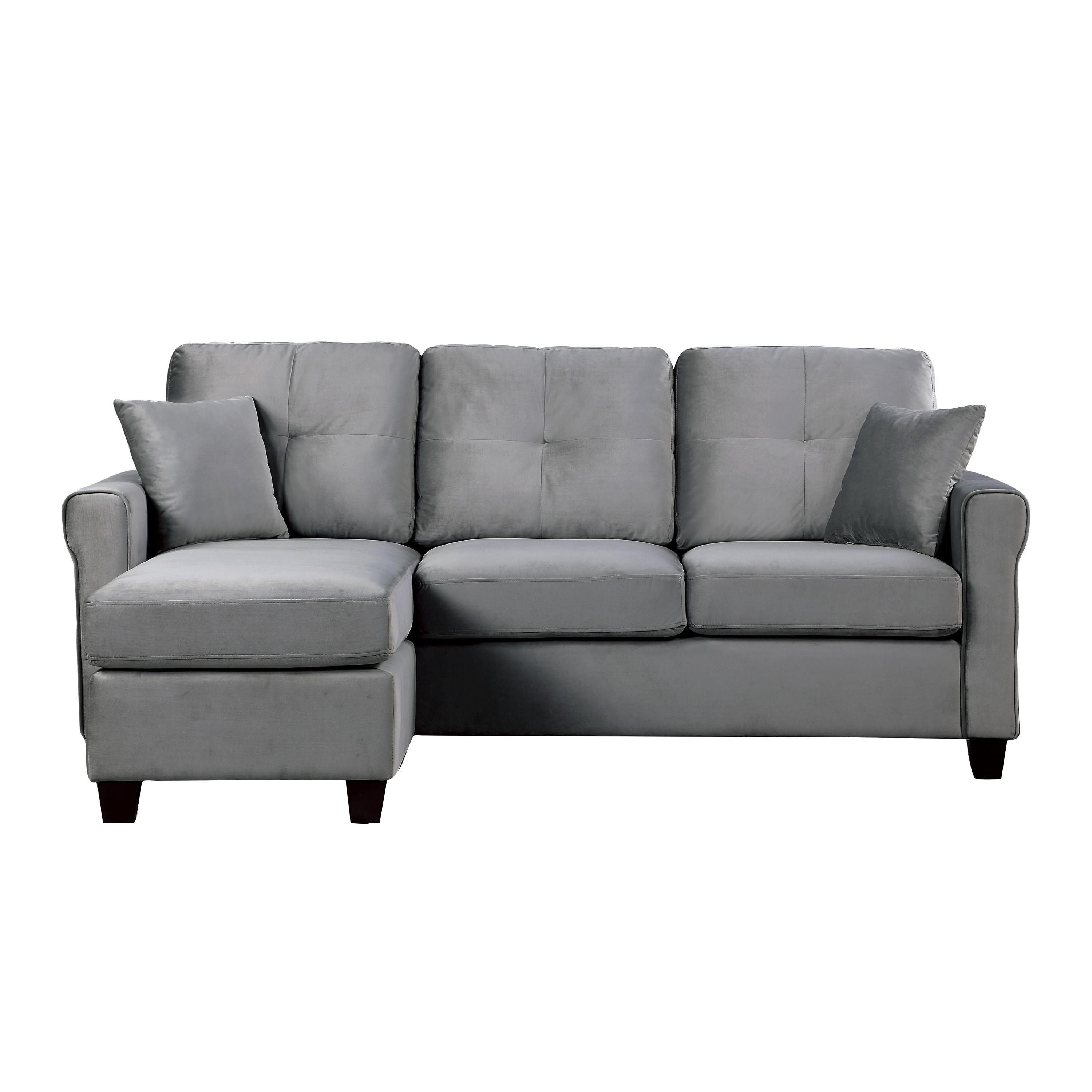 

    
Contemporary Gray Solid Wood Reversible Sofa Chaise Homelegance 9411GY-3SC Monty
