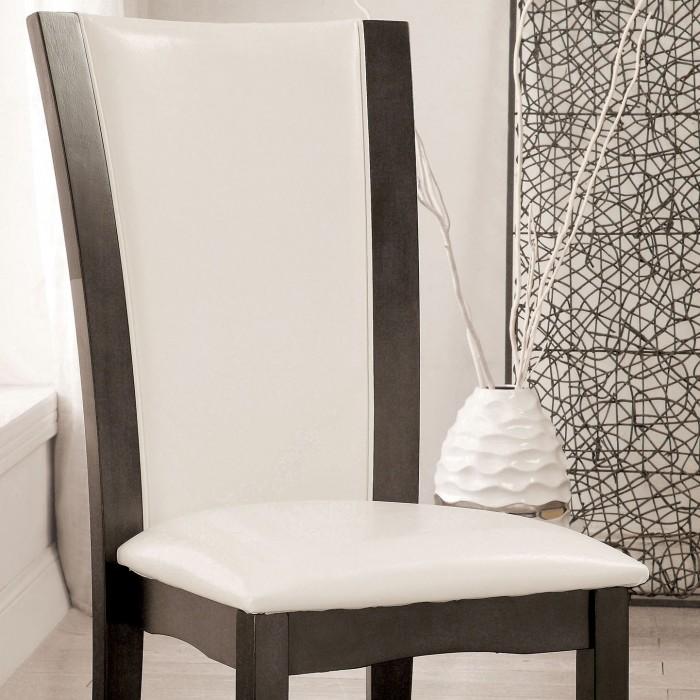 Contemporary Dining Chair Set CM3710GY-SC-2PK Manhattan CM3710GY-SC-2PK in Gray Leatherette