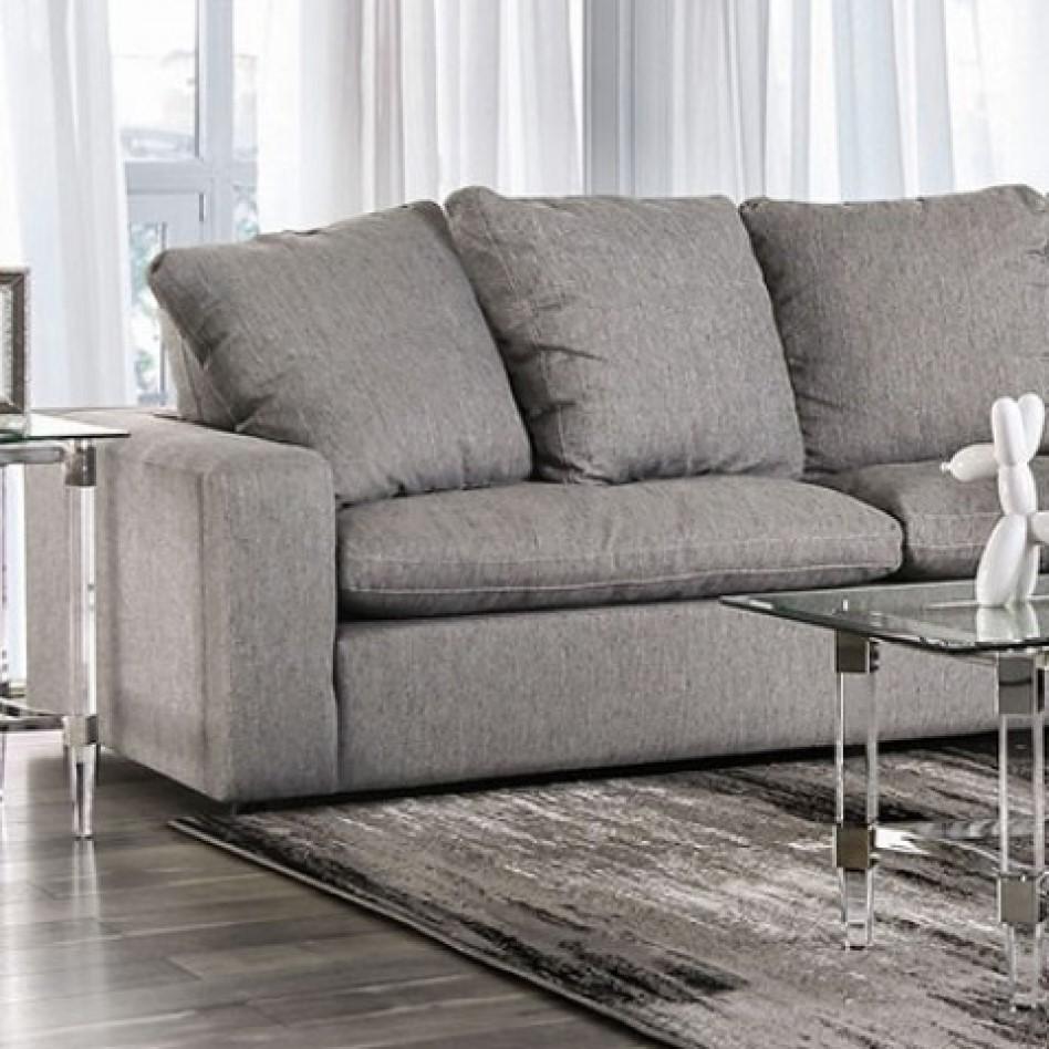 

    
Contemporary Gray Solid Wood Sofa Furniture of America Acamar SM9104-SF-S
