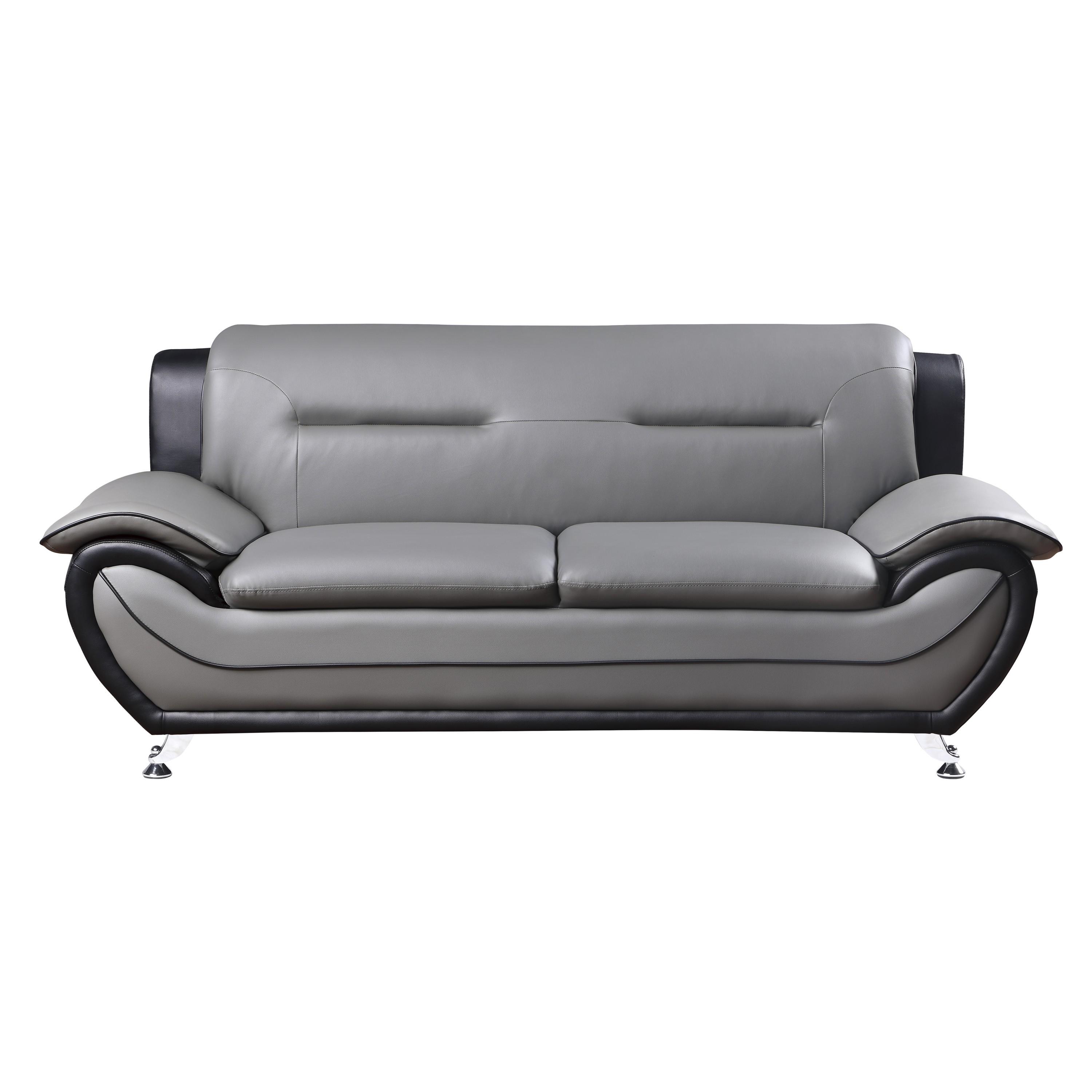 Contemporary Sofa 9419-3 Matteo 9419-3 in Gray Faux Leather