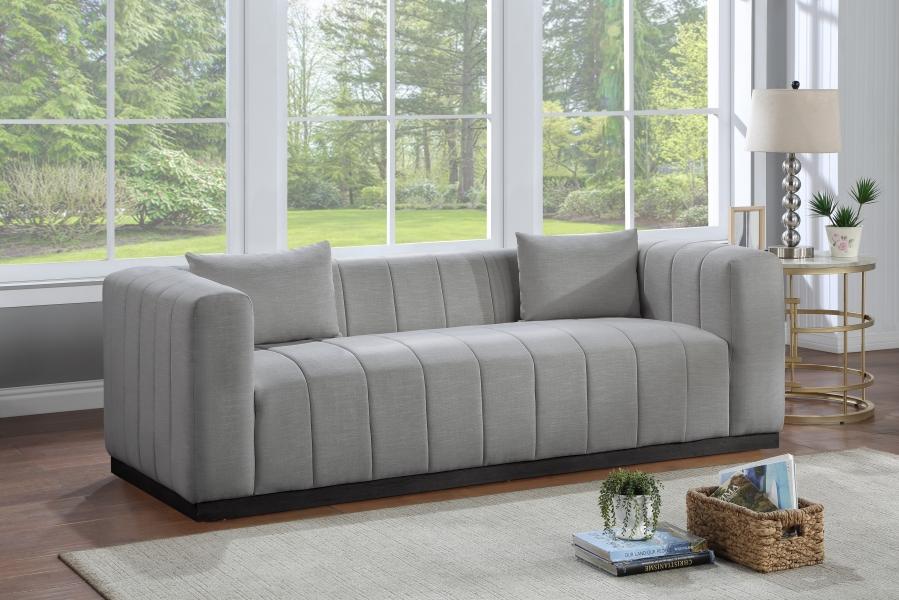 

    
Contemporary Gray Solid Wood Sofa Meridian Furniture Lucia 655Grey-S
