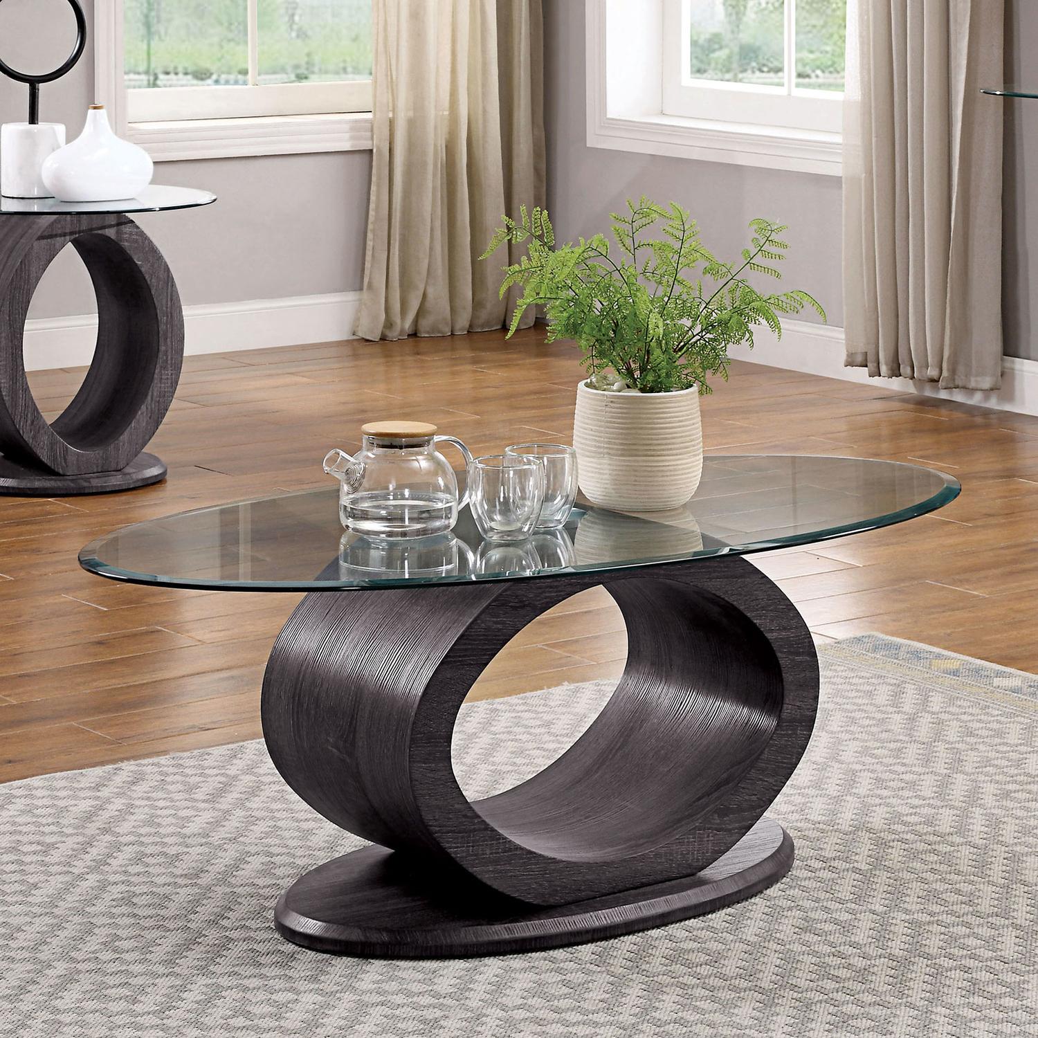 

    
Contemporary Gray Tempered Glass Top Coffee Table Furniture of America CM4825GY-C Lodia
