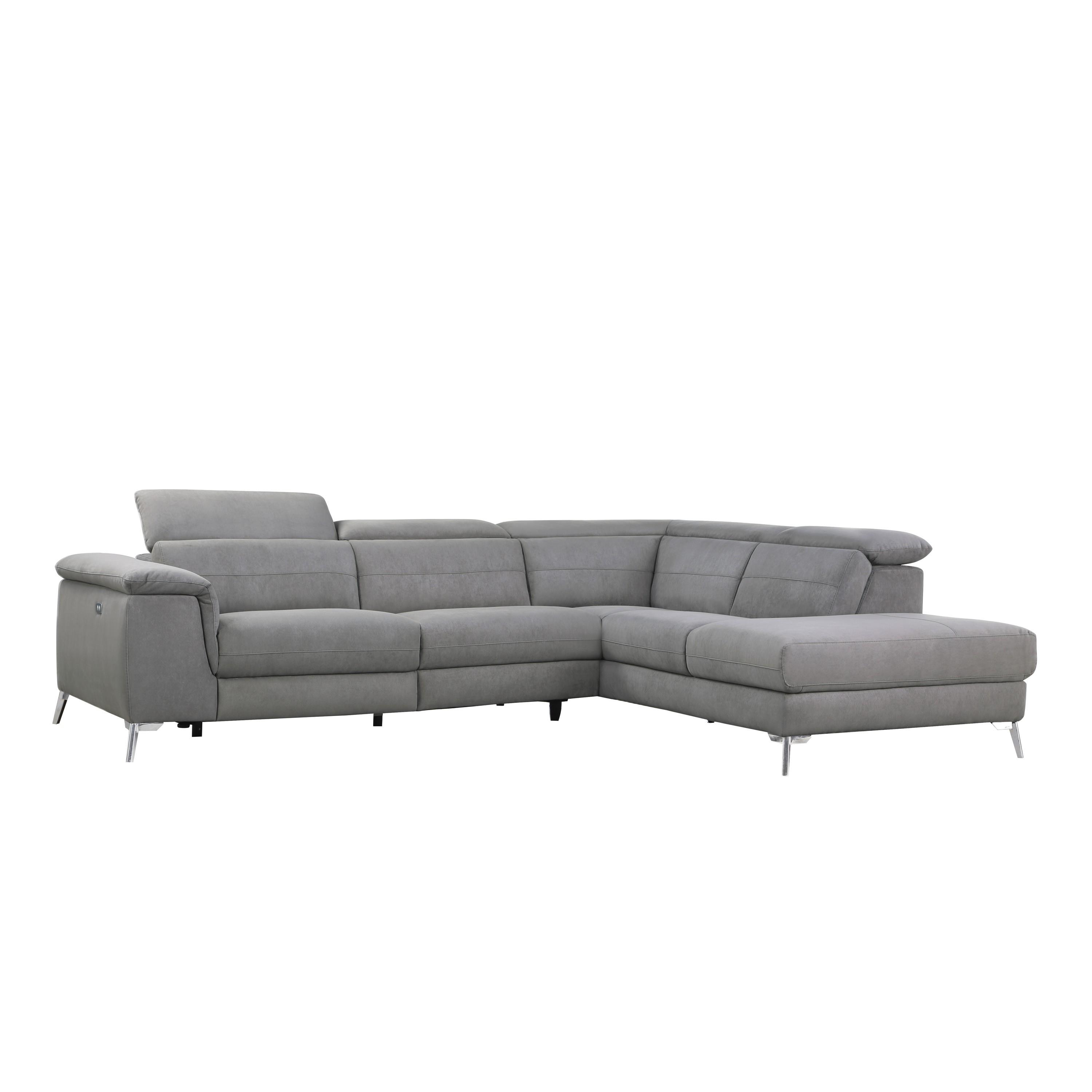 

    
Contemporary Gray Textured 2-Piece Sectional Homelegance 8256FBR* Cinque

