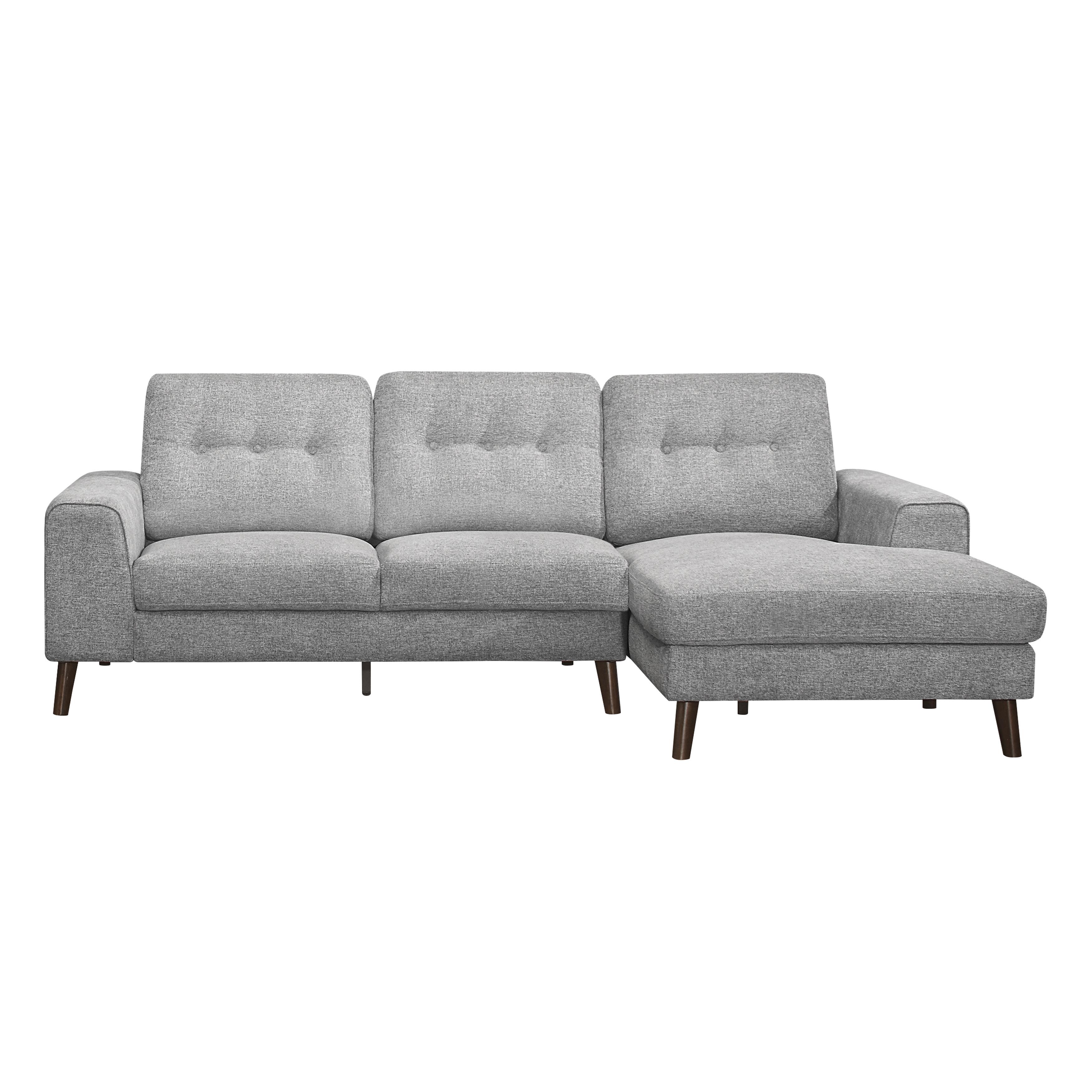 

    
Contemporary Gray Textured 2-Piece Sectional Homelegance 9300GY*SC Alexia
