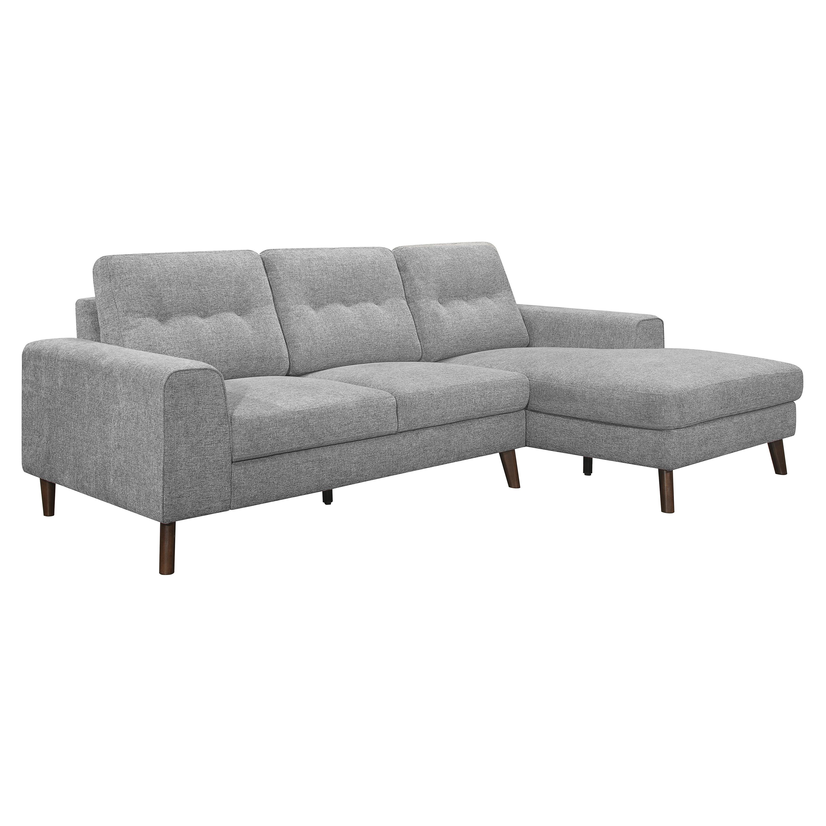 

    
Contemporary Gray Textured 2-Piece Sectional Homelegance 9300GY*SC Alexia

