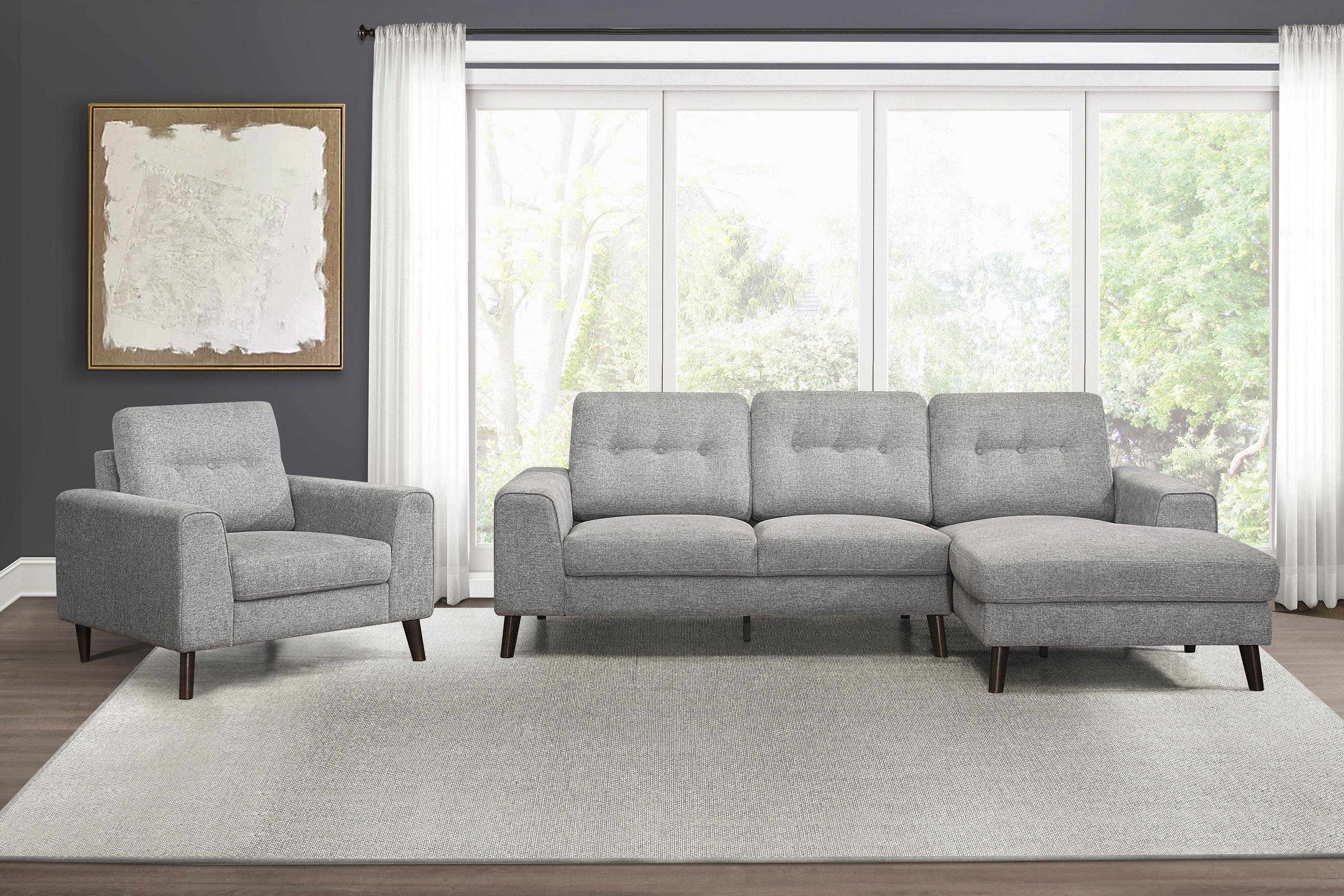 

    
Contemporary Gray Textured 2-Piece Sectional w/Arm Chair Homelegance 9300GY Alexia
