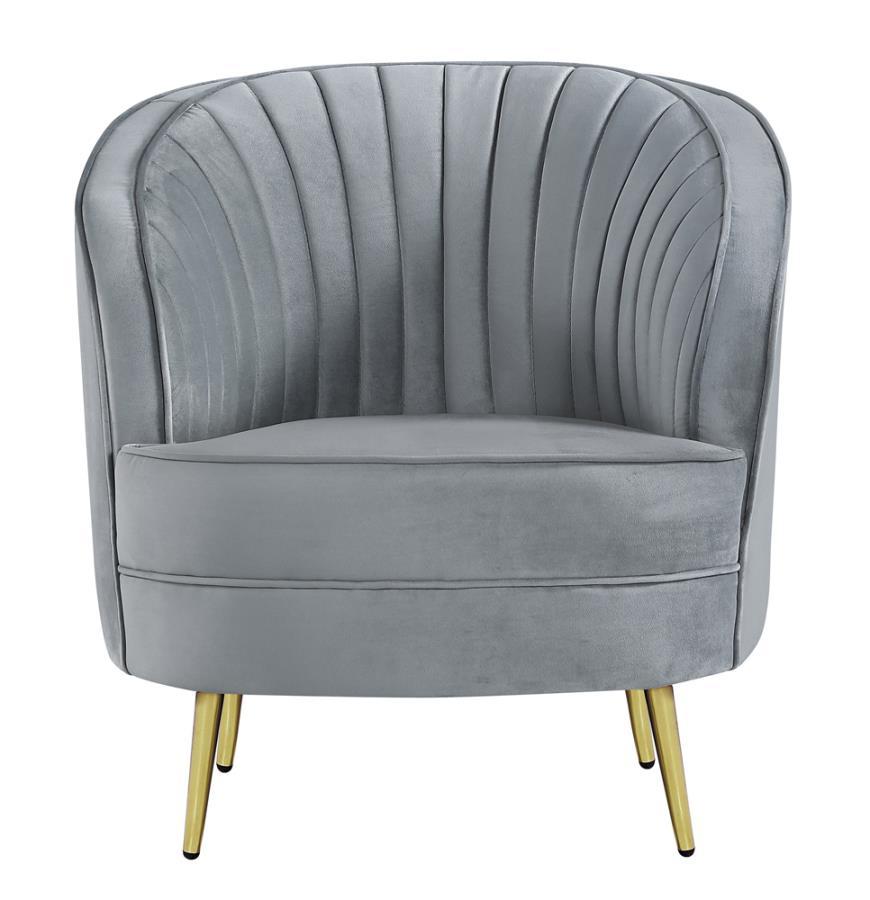 Contemporary Arm Chair 506866 Sophia 506866 in Gray Velvet