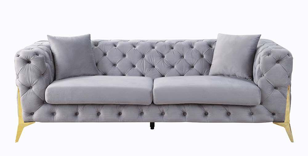 

    
Contemporary Gray Velvet Sofa by Acme Jelanea LV01406
