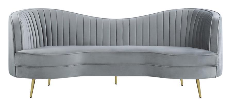 Contemporary Sofa 506864 Sophia 506864 in Gray Velvet