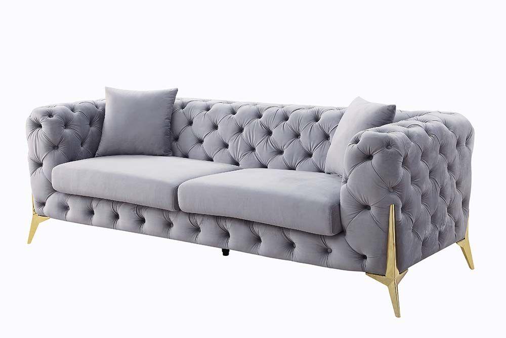 

    
Contemporary Gray Velvet Sofa + Loveseat + Chair by Acme Jelanea LV01406-3pcs
