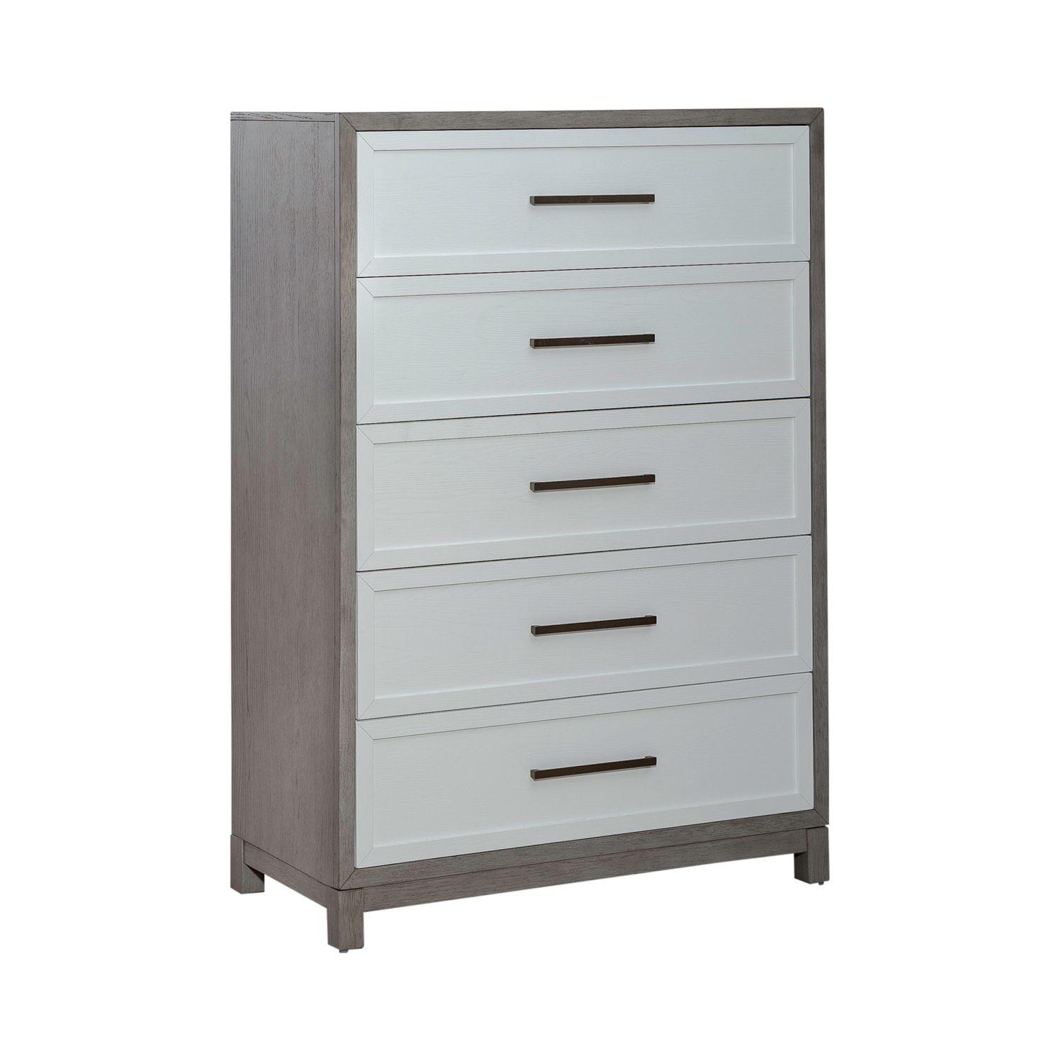 Contemporary Chest Palmetto Heights (499-BR) 499-BR41 in White, Gray 