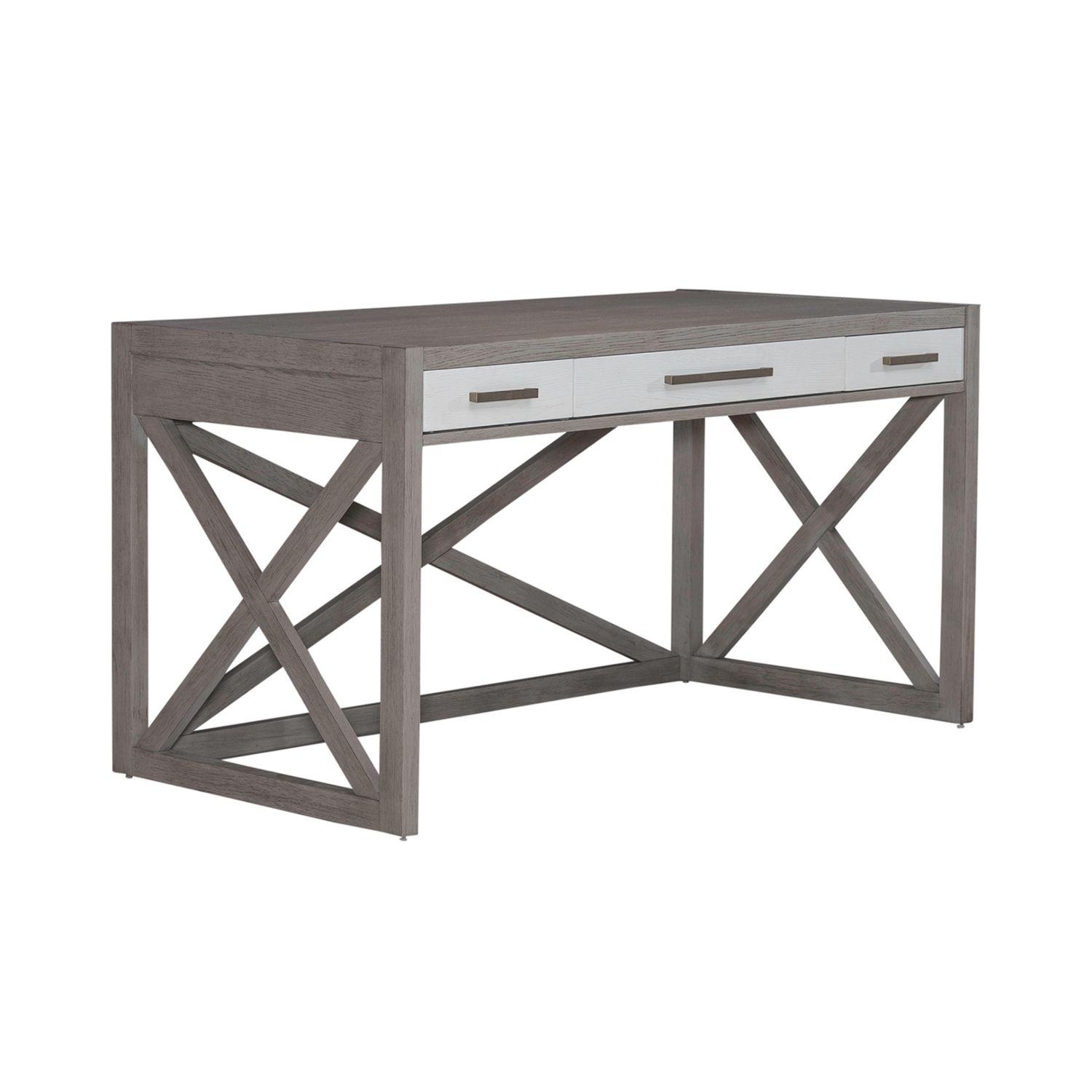 

    
Contemporary Gray & White Writing Desk Palmetto Heights 499-HO Liberty Furniture
