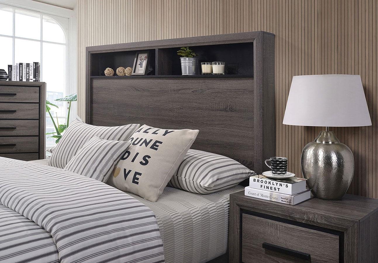 

    
Contemporary Gray Wood CAL Bed Furniture of America CM7549 Conwy
