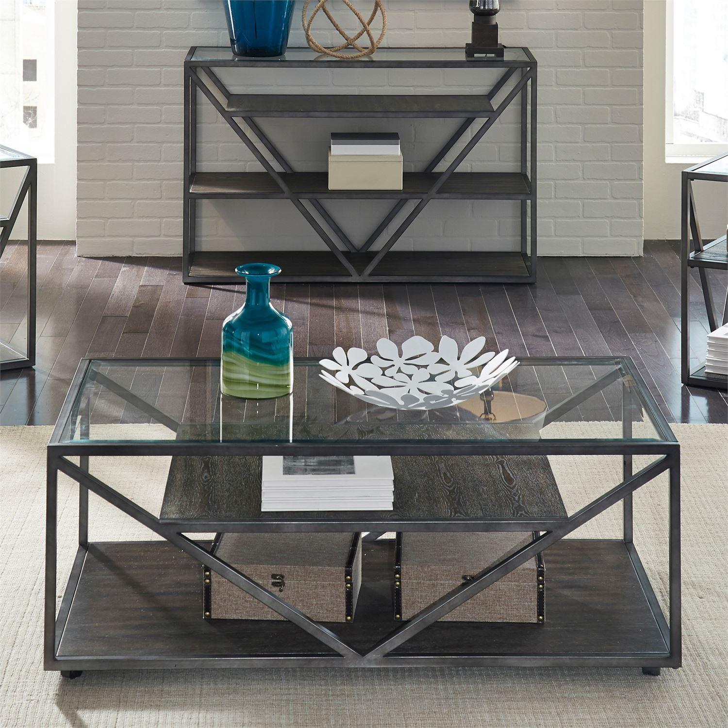 

    
Contemporary Gray Wood Coffee Table Arista (37-OT) Liberty Furniture
