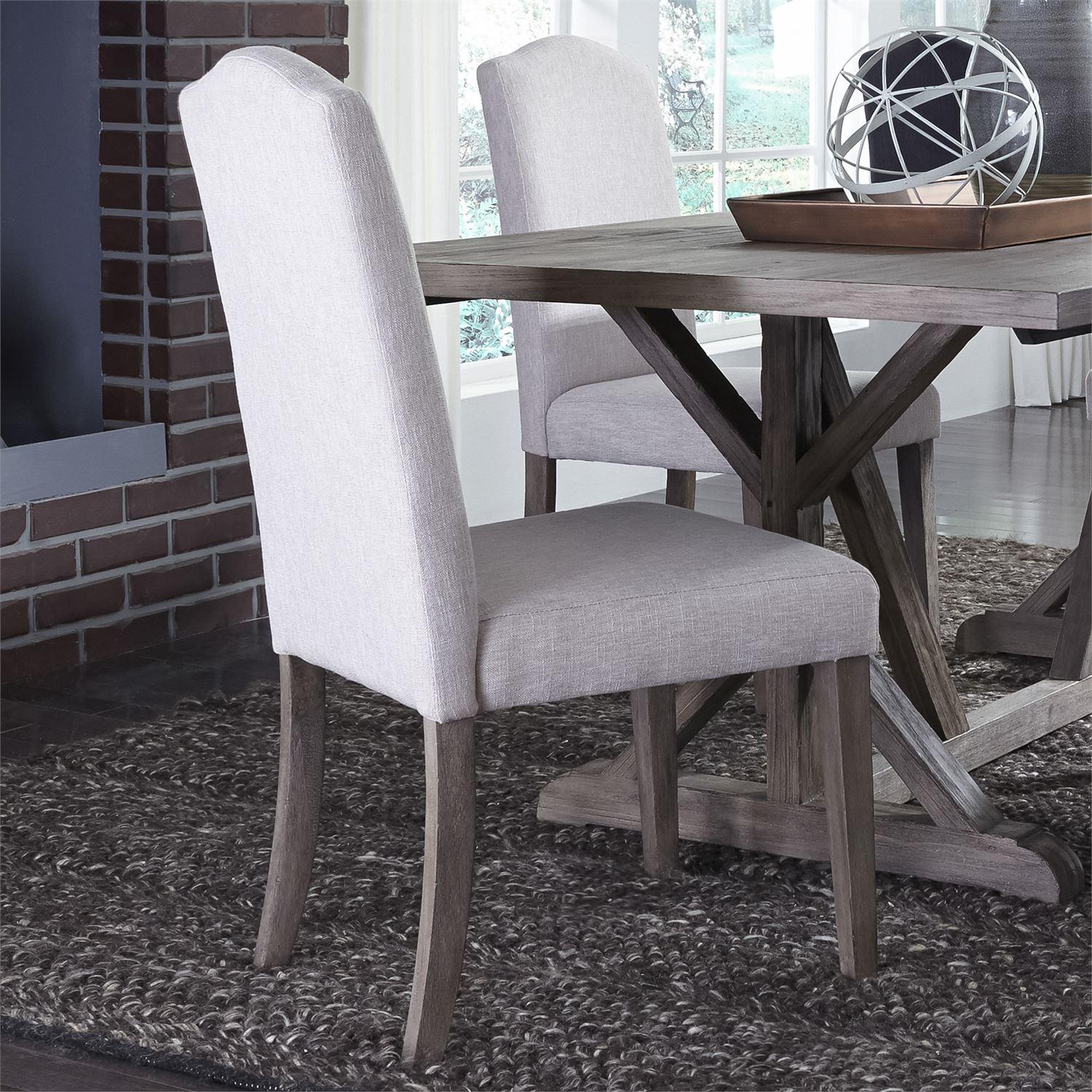

    
140-C6501S-T-Set-2 Tan Fabric Gray Finish Dining Side Chairs 2pcs 140-C6501S-G Liberty Furniture
