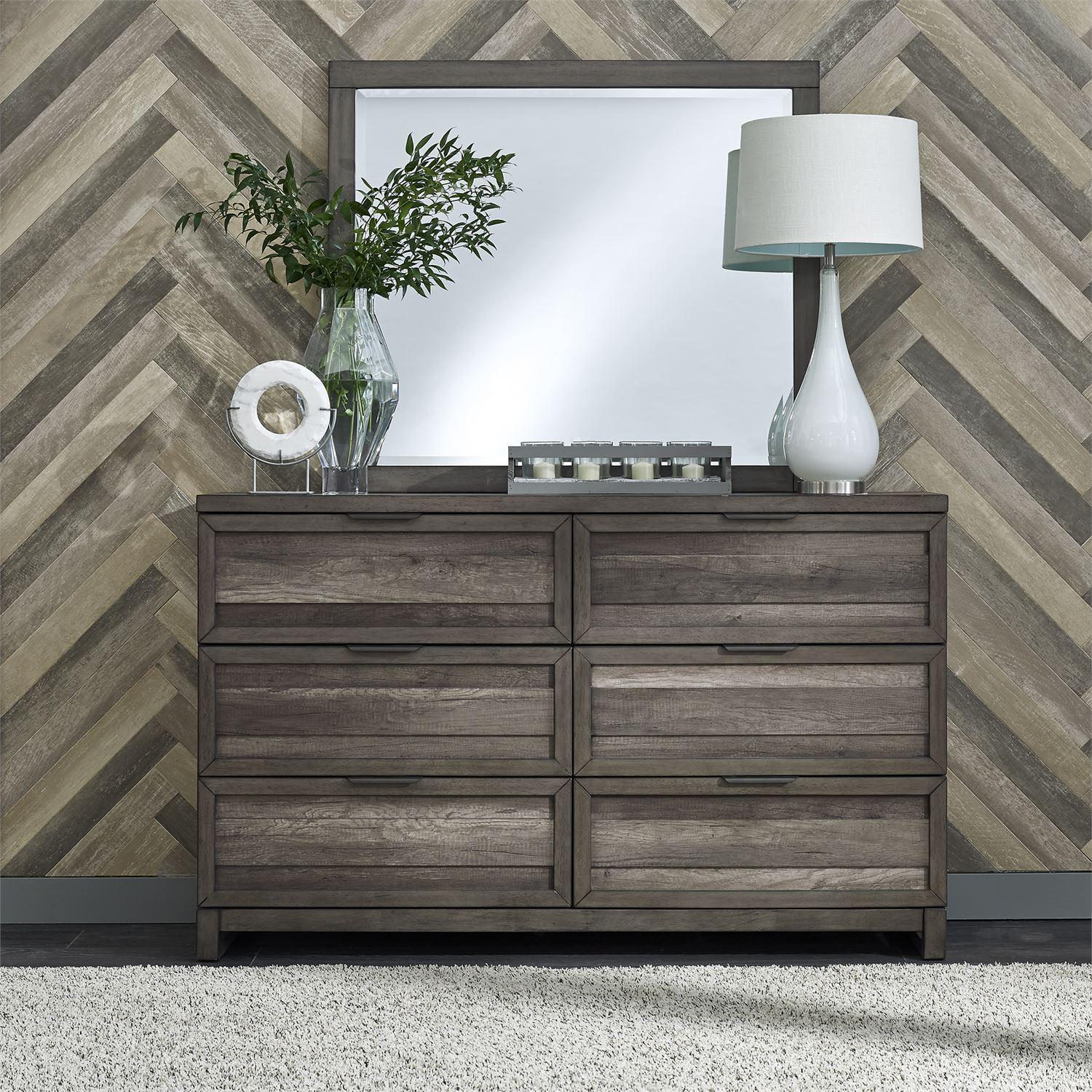 Contemporary Double Dresser Tanners Creek  (686-BR) Double Dresser 686-BR31 in Gray 