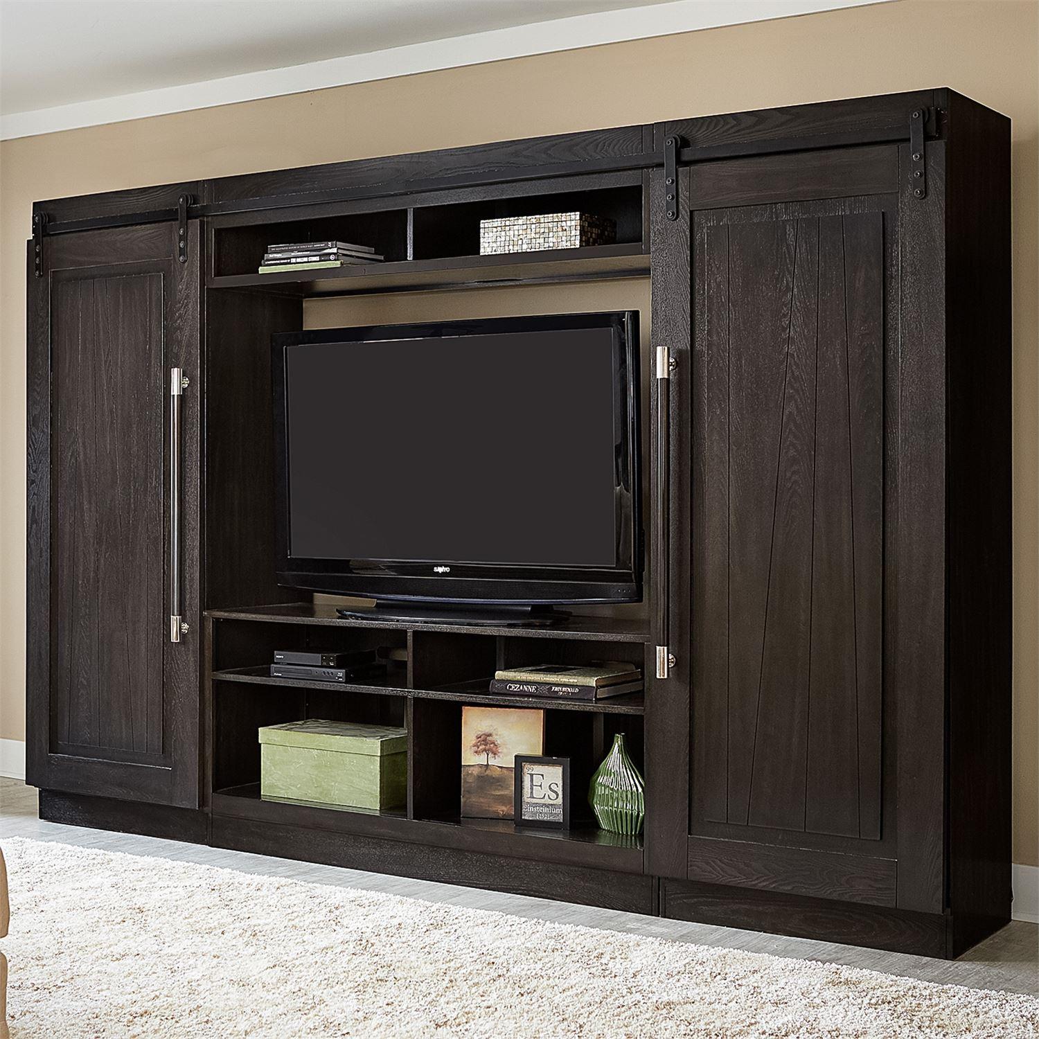

    
Charcoal Finish Wood Entertainment Center Abbey 328-ENTW-ECP Liberty Furniture
