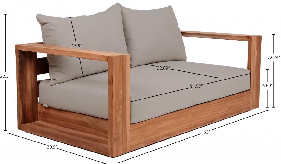 

    
353Grey-L Contemporary Gray Wood Fabric Patio Loveseat Meridian Furniture Tulum 353Grey-L
