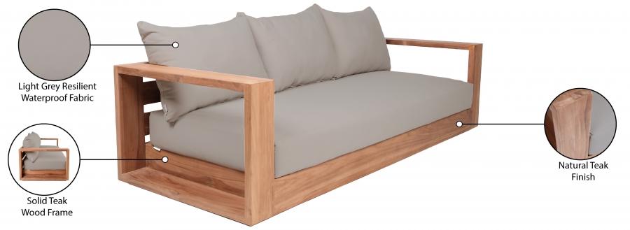 

                    
Buy Contemporary Gray Wood Fabric Patio Sofa Meridian Furniture Tulum 353Grey-S

