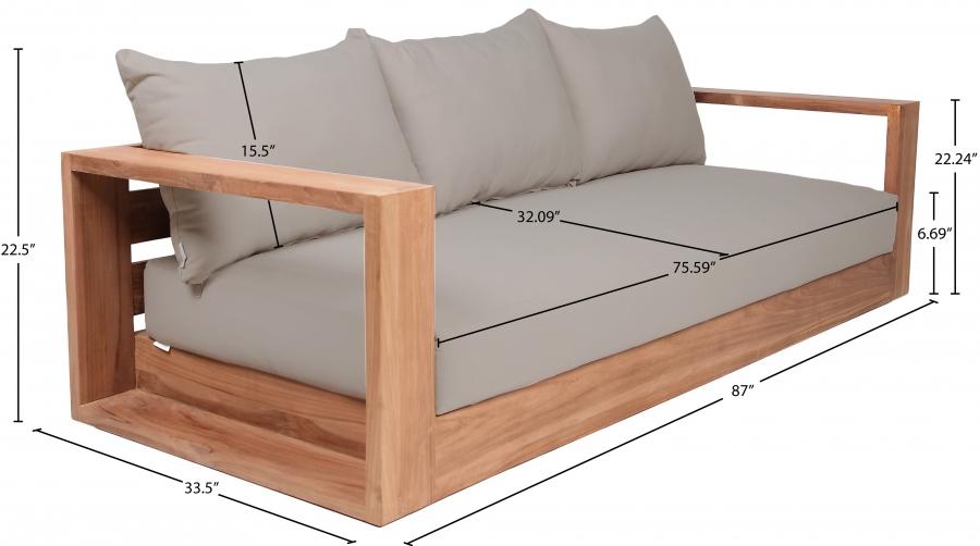 

    
 Order  Contemporary Gray Wood Fabric Patio Sofa Set 2PCS Meridian Furniture Tulum 353Grey-S-2PCS

