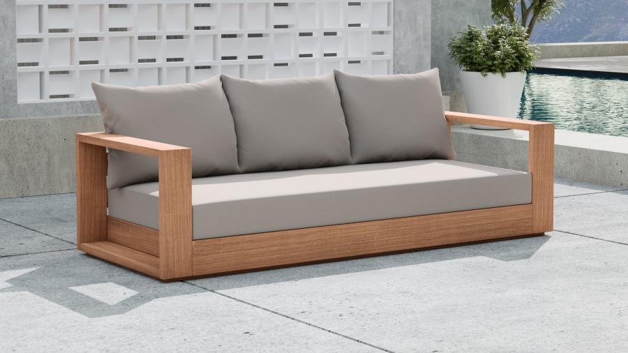 

    
Contemporary Gray Wood Fabric Patio Sofa Set 2PCS Meridian Furniture Tulum 353Grey-S-2PCS

