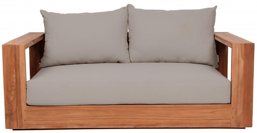 

    
Contemporary Gray Wood Fabric Patio Sofa Set 2PCS Meridian Furniture Tulum 353Grey-S-2PCS
