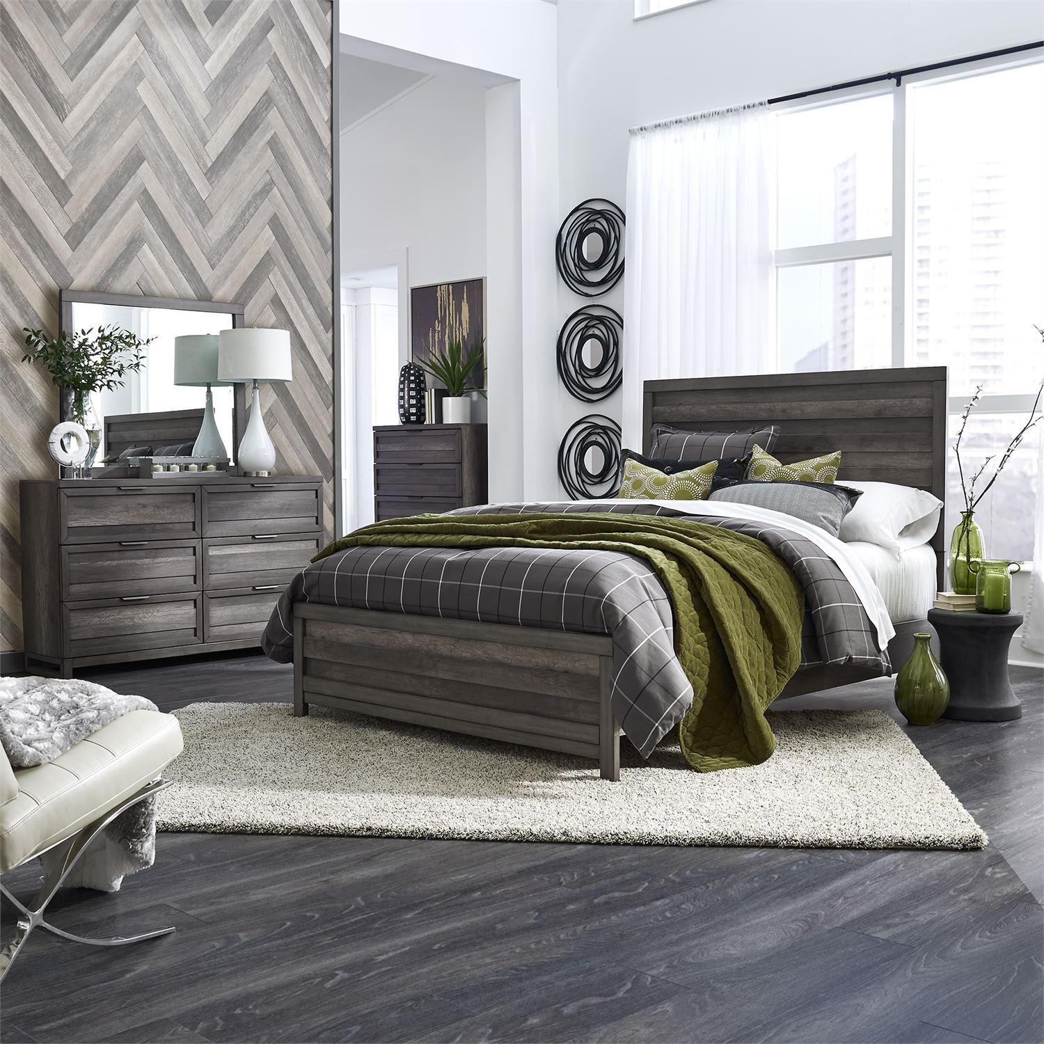 Contemporary Panel Bedroom Set Tanners Creek  (686-BR) Panel Bedroom Set 686-BR-QPBDMC in Gray 