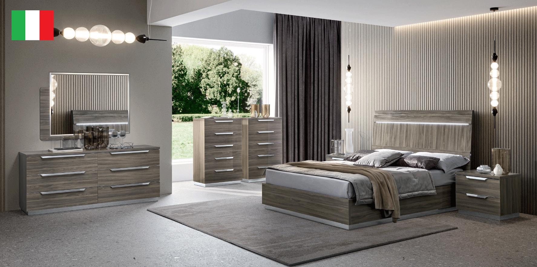 

    
Contemporary Gray Wood Queen Panel Bedroom Set 5PCS ESF Kroma 175LET.01PG-Q

