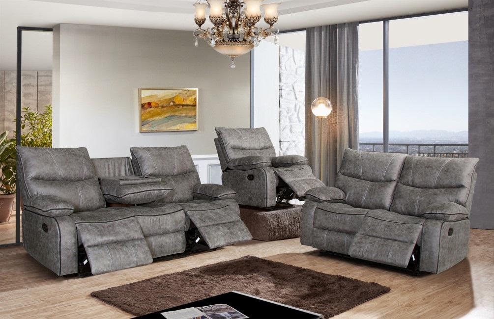 

    
Contemporary Gray Wood Reclining Living Room Set 2PCS McFerran SF1009 SF1009-S-2PCS
